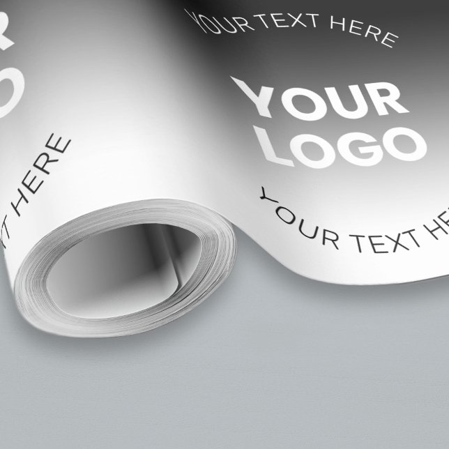 Papel De Regalo Tu Logo | Gradiente Negro Y Blanco Editable Modern (Subido por el creador)