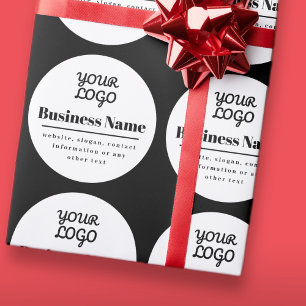 Papel De Regalo Tu Logo Retro-Moderno Blanco y Negro