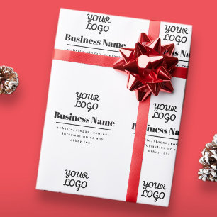 Papel De Regalo Tu Logo Retro-Moderno Blanco y Negro
