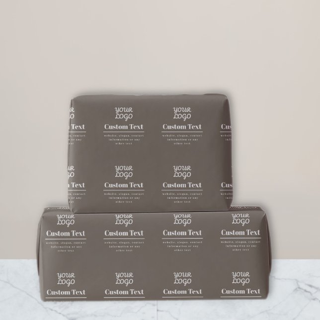 Papel De Regalo Tu logo retro-moderno moderno beige y gris claro (Subido por el creador)