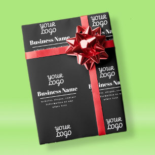 Papel De Regalo Tu Logo Retro-Moderno Negro y Blanco