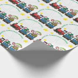 Papel De Regalo Tu marco de foto Tren de Navidad y elfo lindo
