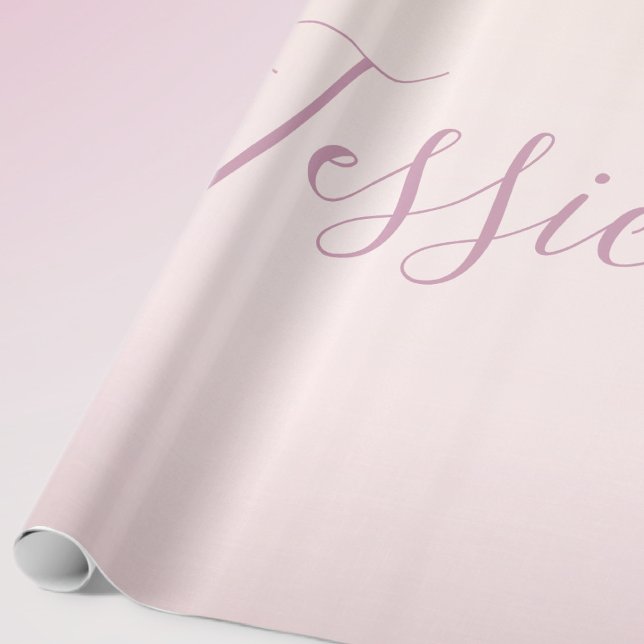 Papel De Regalo Tu nombre | Elegante Guión suave Ombre suave (Subido por el creador)