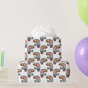 Papel De Regalo tucán ave de la selva patrón de dibujos animados a