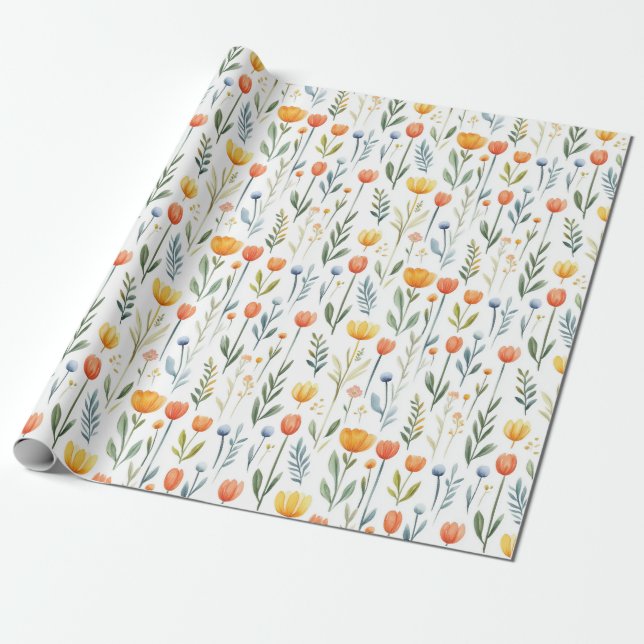 Papel De Regalo Tulip Birthday Gift Wrapping Paper for Her (Desenrollado)