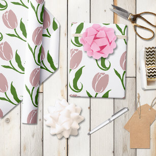 Papel De Regalo Tulip Floral rosa