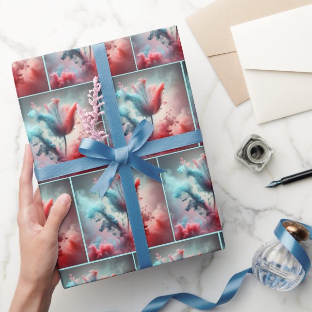 Papel De Regalo Tulipán abstracto con nubes humedecidas (Regalar)