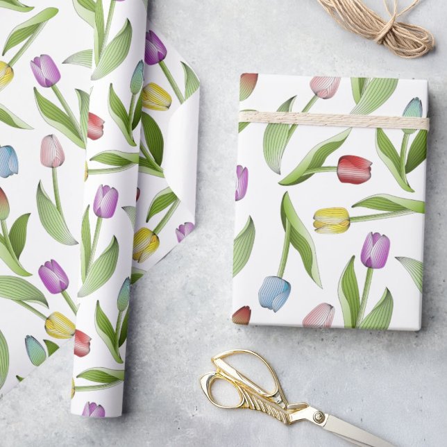 Papel De Regalo Tulipán colorido moderno (Subido por el creador)