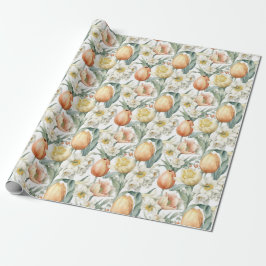 Papel De Regalo Tulipán de flor de primavera acuarela de Daffodil 