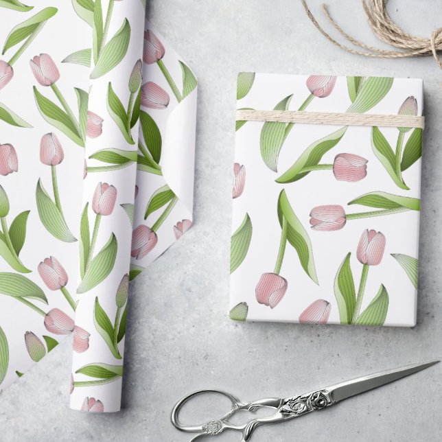 Papel De Regalo Tulipán rosa moderno (Subido por el creador)