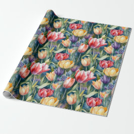 Papel De Regalo Tulipanes acuarela (Vivid)