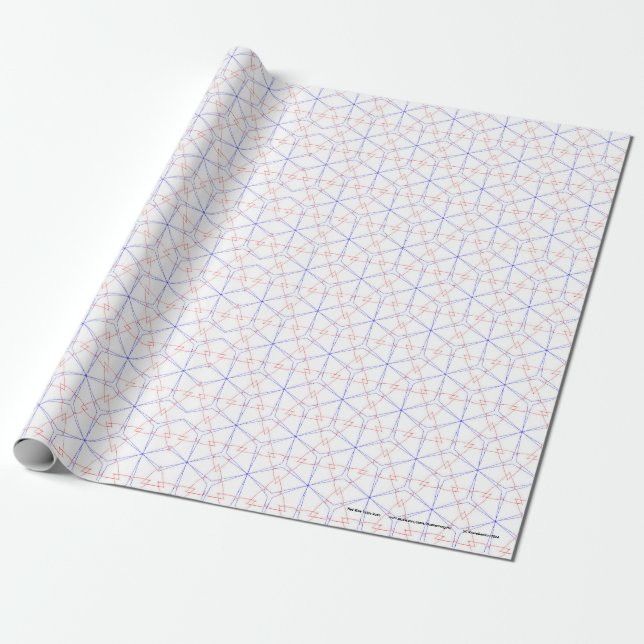 Papel De Regalo Tulipanes azules rojos (Desenrollado)