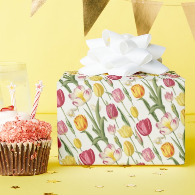 Papel De Regalo Tulipanes de color (Fiesta de cumpleaños )