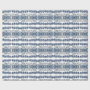Papel De Regalo Tulipanes en azul de Delft