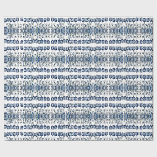 Papel De Regalo Tulipanes en azul de Delft