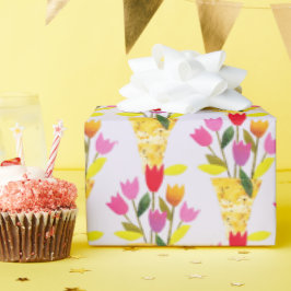 Papel De Regalo Tulipanes inspirados en el pasado ilustrados a man