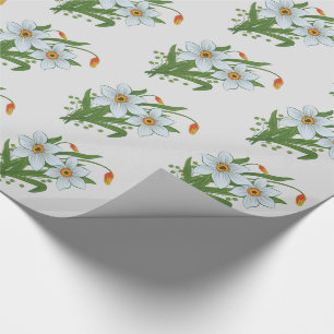 Papel De Regalo Tulipanes y Flores de Narcisos
