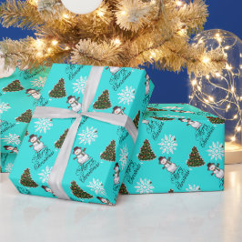 Papel de regalo turquesa extravagante