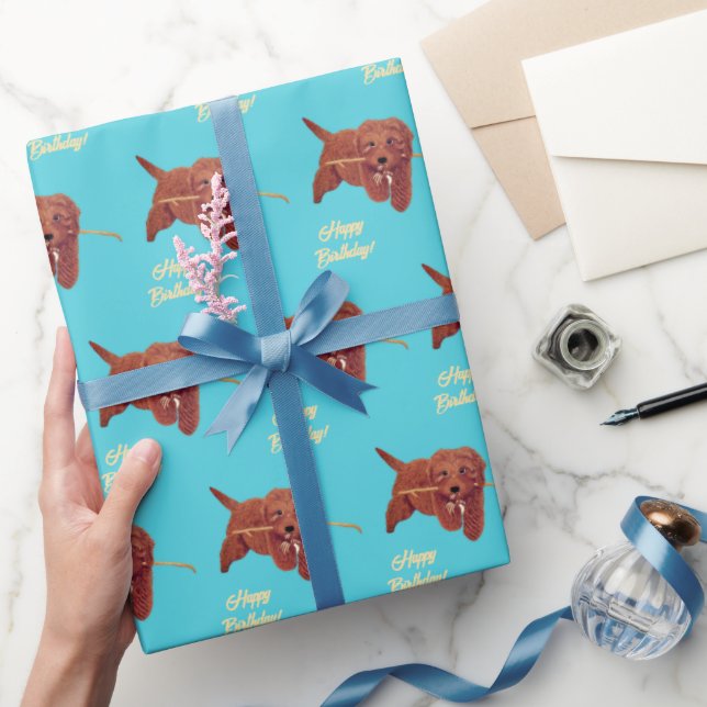 Papel de regalo Turquesa Golden Doodle (Regalar)