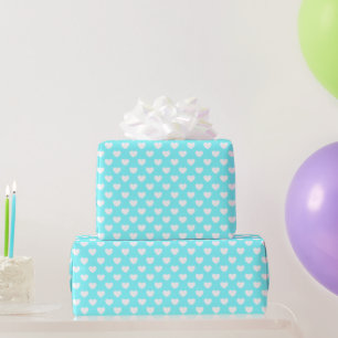 Papel De Regalo Turquesa llamativa con patrón de Corazón Cuto