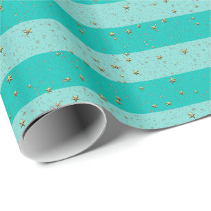 Papel De Regalo Turquesa, Verde azulado LG Preppy Raya 2X Estrella