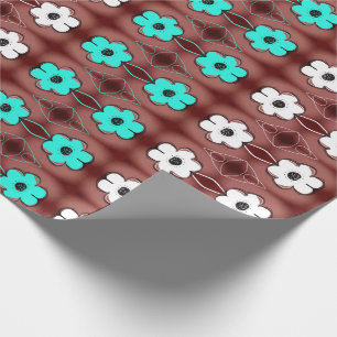 Papel De Regalo Turquesa y Cherry Brown