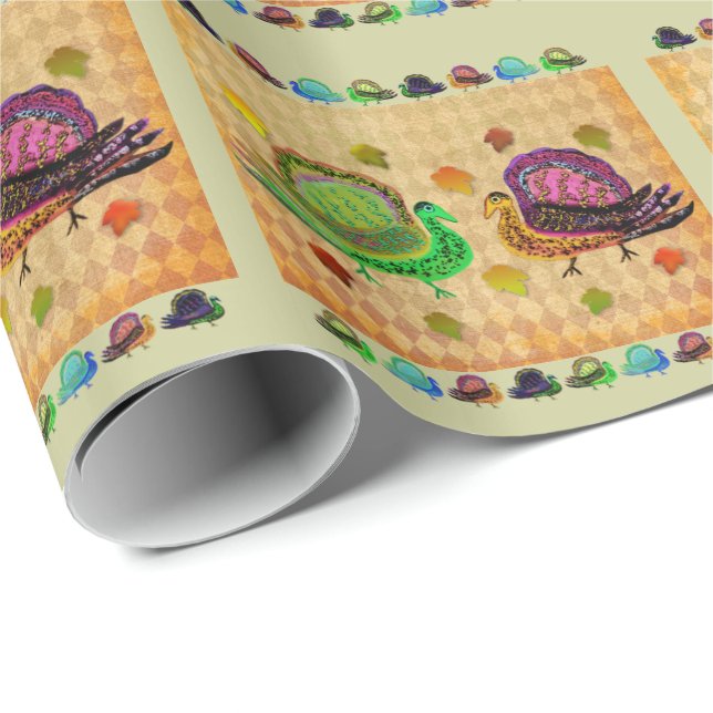 Papel De Regalo Turquía en la caída (Esquina del rollo)