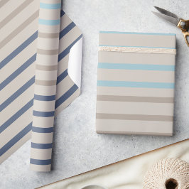 Papel De Regalo Turquoise blue and beige stripes