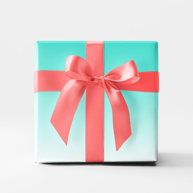 Papel De Regalo Turquoise Ombre (Turquoise White Gradient Ombre Wrapping Paper)