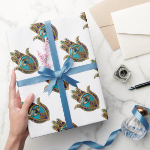 Papel De Regalo Turquoise Third Eye Hamsa