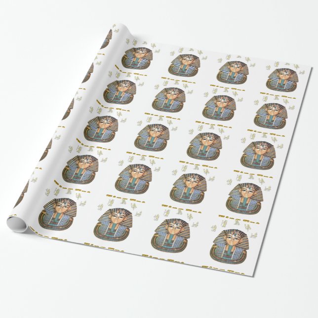 Papel De Regalo Tutankamón y Egipto (Desenrollado)