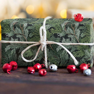 Papel De Regalo Twigs verdes con escarcha