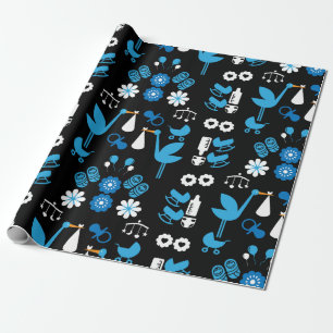 Papel De Regalo Twin Boy Stalk Delivery Blue