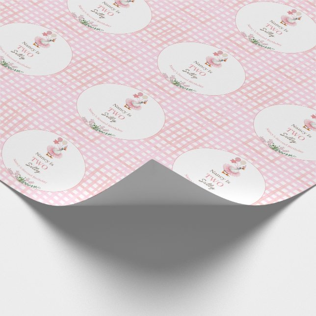 Papel De Regalo Two Silly Goose 2nd Birthday Pink  (Esquina)