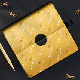 Papel De Regalo Typografía de guión minimalista Mustard Yellow