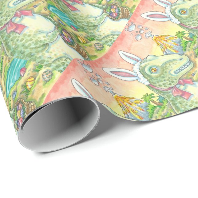 PAPEL DE REGALO TYRANNOSAURUS T REX, DINO EASTER WRAPPER PAPER (Esquina del rollo)