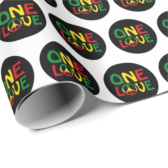 Papel De Regalo Un amor, diseño de reggae (Esquina del rollo)
