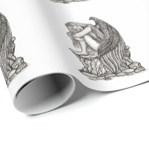 Papel De Regalo Un ángel dormido en la piedra