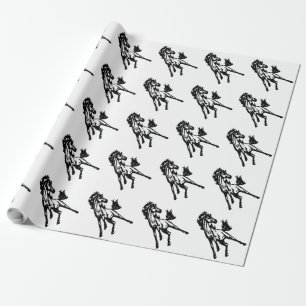 Papel De Regalo Un caballo saltarín alegre en la naturaleza