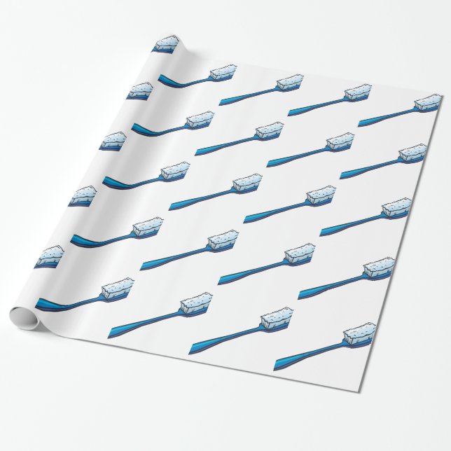 Papel De Regalo Un cepillo de dientes azul (Desenrollado)