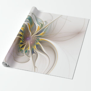 Papel De Regalo Un colorido ornamento fractal. Resumen Arte de flo