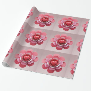 Papel De Regalo un corazón rojo