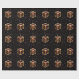 Papel De Regalo Un Cubo Fractal Metálico Con Estallidos de Estrell