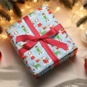 Papel De Regalo Un Día en el Polo Norte Durante la Navidad