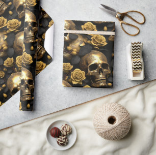 Papel De Regalo Un diseño de la serie Calavera y Rosas 8