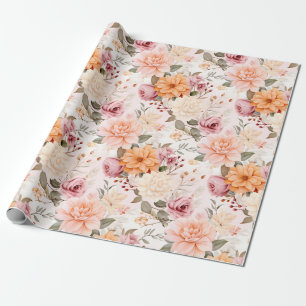 Papel De Regalo Un diseño de la serie floral de otoño 2