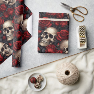 Papel De Regalo Un diseño de la serie Una Calavera y Rosas 10