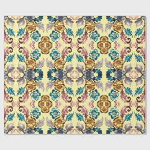Papel De Regalo Un diseño de patrón floral de moda multicolor vibr
