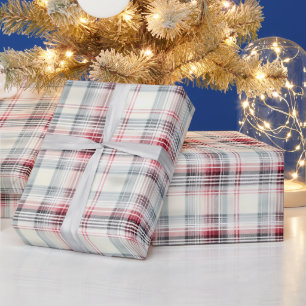 Papel De Regalo Un diseño floral de tartán de Navidad Serie #24