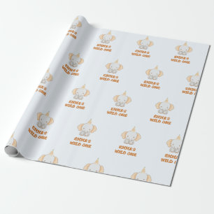 Papel De Regalo Un elefante salvaje un lindo cumpleaños